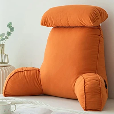 Imagen de CLEMMO Almohada Lectura Cama,Cojín con Respaldo Apoyo Lumbar,con Brazos,Lavable,multifunción,Ideal para Trabajar,Leer o Jugar en la Cama/Sofá/Suelo