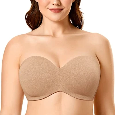 Imagen de DELIMIRA Mujer Sujetador Invisible Apoyo con Aros Sin Tirantes Cuerda 110B