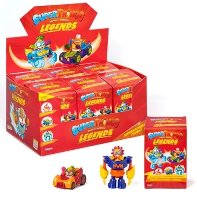 Imagen de SUPERTHINGS Legends Supermachines Combat. Caja con 6 Packs Surtidos de Personajes legendarios SuperThings. Cada Pack Incluye 2 SuperThings, 1 vehículo y superbot. Productos Las Series 9