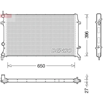 Imagen de DENSO DRM32043 Radiador, refrigeración del motor 650 402 27 VOLKSWAGEN: Beetle Hatchback