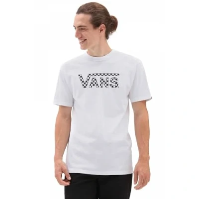 Imagen de Vans Checkered Camiseta, White Black, S para Hombre