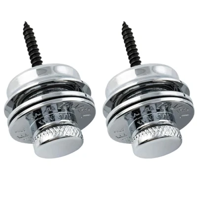 Imagen de Musiclily Pro Heavy Duty Bloqueo de Correas Strap Locks para Guitarra Eléctrica Fender Strat/Tele o Bajo, Cromado (Set 2)