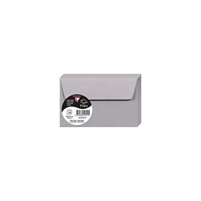 Imagen de Clairefontaine 55321C Paquete de 20 sobres autoadhesivos Formato 9 x 14 cm 120 g/m² Color gris Koala Invitaciones y correspondencia Gama polen Papel premium liso