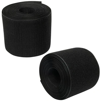 Imagen de AERZETIX C66015 Cinta/rollo de scratch 100mm 5 metros auto agarre organizador/sujetacables tira enganche bolsa prenda correa color: negro en poliamida y poliéster