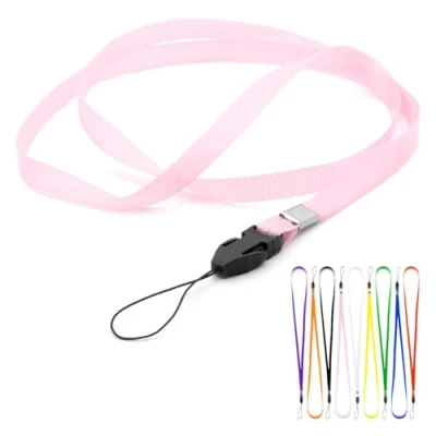Imagen de CKB LTD 50 x Pink Acollador ID Correa Cuello Divisa Dolsa Tarjeta Clave Tenedor Colgante Cinta Lanyard Neck Strap For Card/Mobile Phone/Gym Key/Access Pass Holder Loop Clip