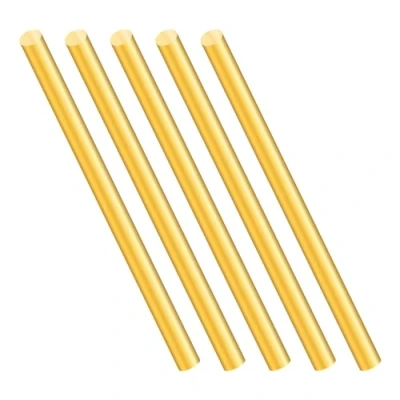 Imagen de iMeistek Varilla redonda de latón macizo 5 mm, 150 mm longitud, para tornos bar, manualidades (5 unidades)