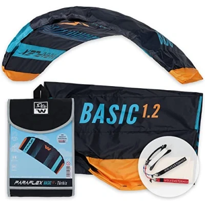 Imagen de Wolkenstürmer® Paraflex Basic Alfombrilla de dirección 2 cuerdas 1.2 (turquesa), cometa lista para volar, doble dirección, voladora niños a partir 6 años