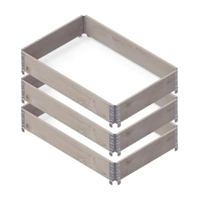 Imagen de Upyard GardenBox Juego de 3 Camas elevadas Modernas Marco palé, bancal Modular Madera Natural para jardín y terraza, Certificado PEFC, 120 x 80 58,5, Gris