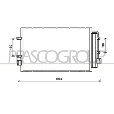Imagen de PRASCO FT929C001 Condensador con secador 12 Aluminio, Plástico 560 R 134 a IVECO: DAILY 6 , V Furgón / Familiar, Pritsche/Fahrgestell