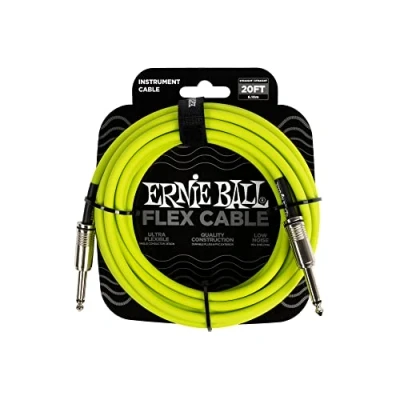 Imagen de Ernie Ball Flex Cable para instrumentos, recto/recto, 6.1m Verde