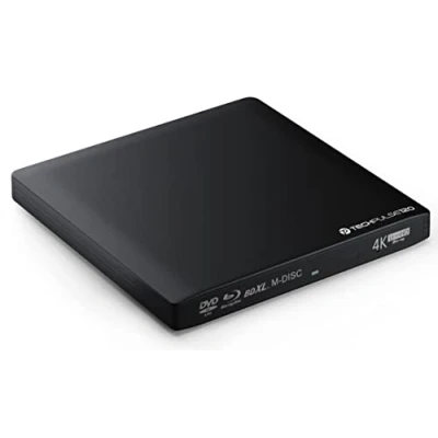 Imagen de techPulse120 UHD Externo 4k 3D M Disc BDXL USB 3.0 y C Aluminio Unidad de BLU Ray Quemador Superdrive BD DVD CD para computadora portátil Ultrabook Windows Mac OS Apple iMac