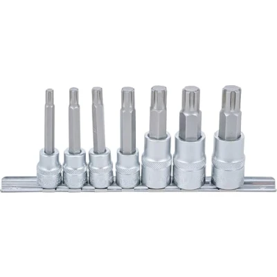 Imagen de BGS 5185 Juego de puntas vaso entrada 10 mm (3/8&quot;) / 12,5 (1/2&quot;) perfil en cuña (para RIBE) M6 M14 7 piezas