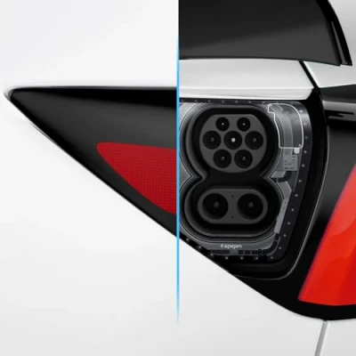 Imagen de Spigen Tesla Model 3 2021 2023 e y Juego de Película Protectora Envoltura Puerto Carga, Diseño Premium, Diseñado para Accesorios Edición Zero One