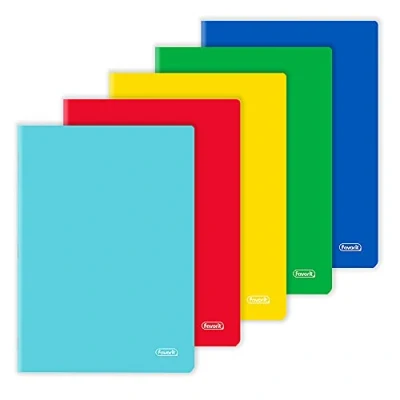 Imagen de Favorit 10 cuadernos A4, tapa monocolor, rayas cuadradas de 5 mm, papel 80 g/m², paquete unidades, colores surtidos