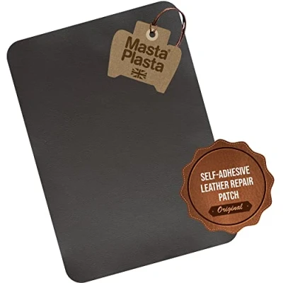 Imagen de MastaPlasta Parche Autoadhesivo para Reparación de Cuero y más. XL: 28cm x 20cm. Elija Color. Tapicería Calidad. Reparar sofás, Asientos Auto, Bolsos, Chaquetas…