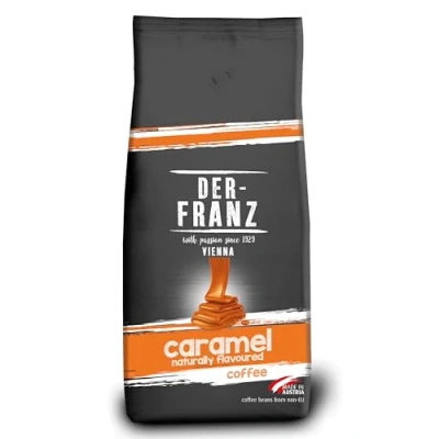 Imagen de Der Franz Café, Aromatizado con caramelo, Café mezcla de Arábica y Robusta granos enteros, 1000 g