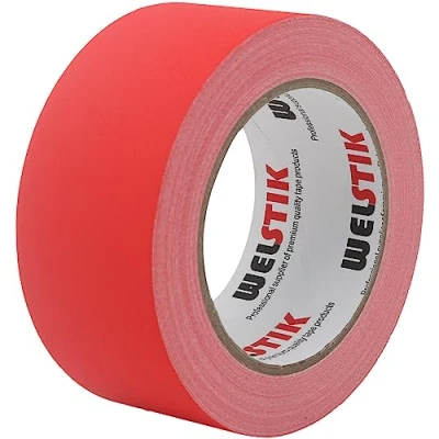 Imagen de WELSTIK Gaffer Cinta Adhesiva (2inches*33yard), Americana de Uso General, No Reflectante y Fácil Desgarrar, para Televisión, Teatro, Estudio Automóvil, etc., Color Rojo