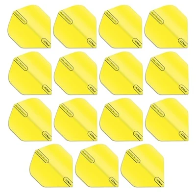 Imagen de RED DRAGON Hardcore XT Fluoro Amarillo Plumas de Dardos Estándar Extra Gruesos 5 Juegos por Paquete (15 vuelos en Total)