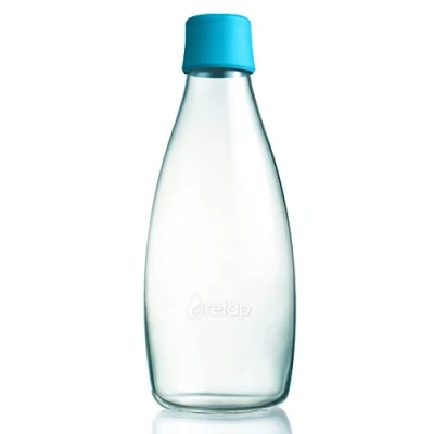 Imagen de Retap Botella de Agua 0,8 L, Vidrio Borosilicato, Azul Claro, 0.8 / Large
