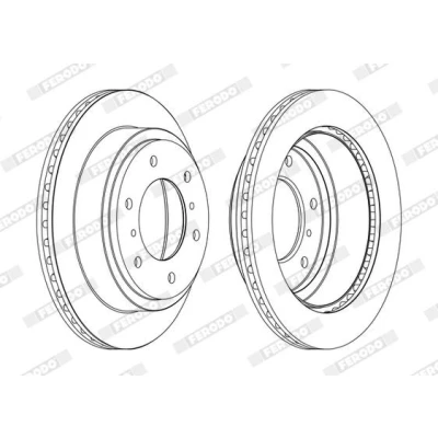 Imagen de FERODO PREMIER DDF1385C Disco de freno 300 22 6 ventilado revestido sin tornillos MITSUBISHI: Montero iO, PAJERO 3, 4