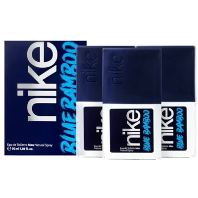 Imagen de NIKE Blue Bamboo, Colonia Hombre, Pack de 3 x 30 ml, Perfume Formato Viaje en Spray, Eau Toilette Natural y Masculina, Aroma Aromático Marino Amaderado, Fragancia Fresca Larga Duración