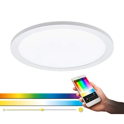 Imagen de Eglo connect lámpara led de techo panel SARSINA C, Smart Home, materiaL aluminio, plástico, color blanco, diámetro 30 cm, incl mando a distancia, regulable, tonos blancos y colores ajustables