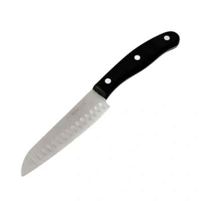 Imagen de Nirosta Cuchillo Santoku 26 cm, Japonés Muy Afilado, Hoja de 13 cm Acero Inoxidable con Alveolos Oxigenación, Mango Ergonómico Plástico POM 3 Remaches, 1 ud
