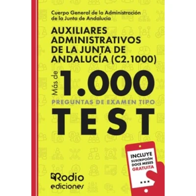 Imagen de Auxiliares Administrativos de la Junta Andalucía (C2.1000). Más mil preguntas tipo test (OPOSICIONES)