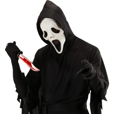 Imagen de Hatstar Cuchillo sangriento relleno de sangre daga sangrienta accesorio para disfraz zombi Halloween Scream Prank Horror Carnaval y hombres, mujeres niños