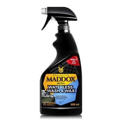 Imagen de Maddox Detail Waterless Wash &amp; Wax 500ml Cera de Carnauba Limpieza Sin Agua para Coches Abrillantador Coche Brillo la Pintura con Fácil Aplicación Líquida Coche.