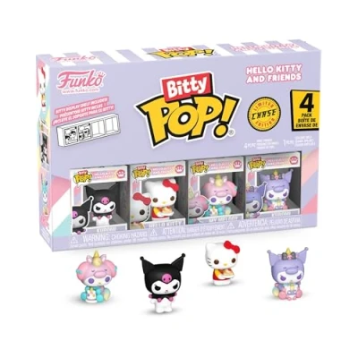 Imagen de Funko Bitty Pop! Sanrio Kuromi 4PKY una Minifigura Misteriosa Sorpresa 0.9 Inch (2.2 Cm) Hello Kitty Coleccionable Repisa Apilable Incluida Idea de Regalo Toppers Tarta