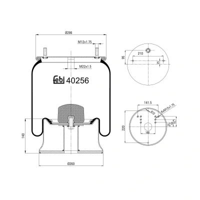 Imagen de FEBI BILSTEIN 40256 Fuelle, suspensión neumática
