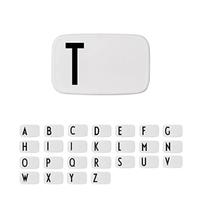 Imagen de design letters personal caja de almuerzo (Blanco) T Sin BPA y BPS, la a Z, Ideal Para escuela o el trabajo, Fácil abrir, adultos niños, 154 g, W: 18 x H: 6.5 xl: 11cm