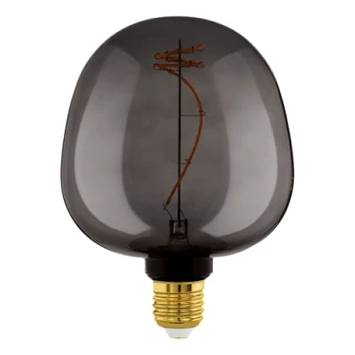 Imagen de Eglo XXL Bombilla LED E27 regulable, diseño en espiral, retro, tamaño grande, color negro, 4 W, 40 lúmenes, blanco cálido, 2000 K, 18 cm de largo