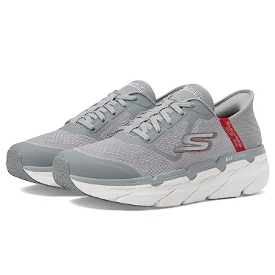 Imagen de Skechers MAX Cushioning Slip ins Zapatillas de Entrenamiento atlético para Caminar con Espuma viscoelástica, Hombre, Gris Rojo, 44 EU