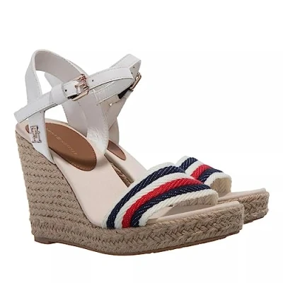 Imagen de Tommy Hilfiger Corporate Sandalias de tacón, Mujer, Talla: 38, Ecru Zapatos