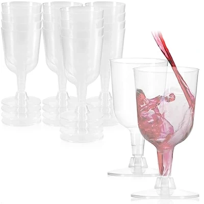 Imagen de COM FOUR® 16x Copas de vino reutilizables plástico apilables para fiestas Aptas lavavajillas