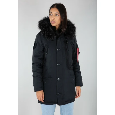 Imagen de Alpha Industries Polar Jacket Abrigo de invierno, Mujer, Talla: Medium, Black