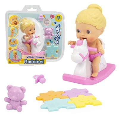 Imagen de Cicciobello Amicicci, Ours bebé con Caballo de béisbol, Accesorios, Modelo para niña, Pelo Rubio Juguete niños a Partir 3 años, CC0102