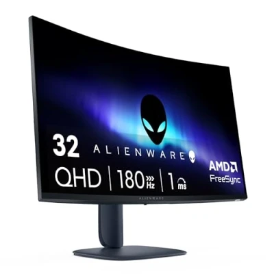 Imagen de Alienware 32 Monitor Gaming AW3225DM, QHD (2560x1440), 1500R Curvo, 180Hz, VA, 1ms, AMD FreeSync, VESA AdaptiveSync, 95% DCI P3, HDR400, DisplayPort, 2 HDMI, 3 USB, Años de Garantía