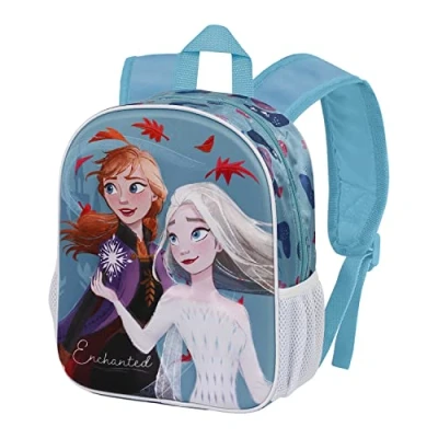 Imagen de Disney Frozen 2 Enchanted Mochila 3D Pequeña, Azul, 26 x 31 cm, Capacidad 8.5 L