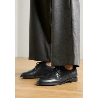 Imagen de Tamaris Zapatos de Cordones Caña Baja para Mujer, Cómodos, Piel, Negro, 38 EU