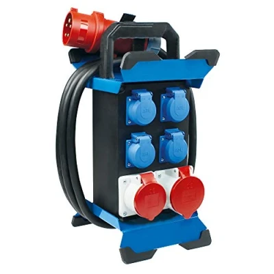 Imagen de as Schwabe 60963 Distribuidor de corriente portátil (enchufe CEE 13 + 4 tomas schuko 2 enchufes FI/RCD, IP44, fabricado en la UE I 60963)