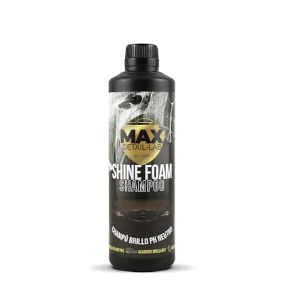 Imagen de MAX DETAIL LAB Shine Foam Champu Espuma Activa Lavado Coche Exterior PH Neutro, Acabado Brillante Cera Carnauba Liquida, Jabon Concentrado, Kit Limpieza Detailing Profesional Moto 500ml