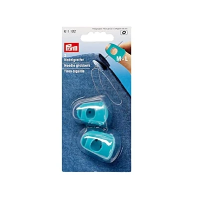 Imagen de Dedal Prym, silicona, turquesa, talla M/L, 2 piezas