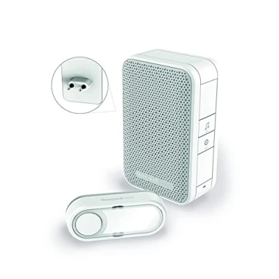 Imagen de Honeywell Home DC311SP2 Serie 3, Timbre Inalámbrico Enchufable con Pulsador (Blanco)