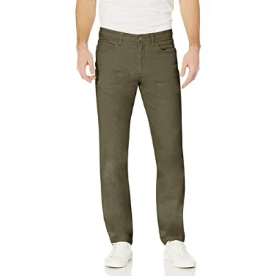 Imagen de Amazon Essentials Pantalón Chino Elástico Cómodo con 5 Bolsillos y Ajuste Entallado (Previamente Goodthreads) Hombre, Verde Oliva, 38W / 34L