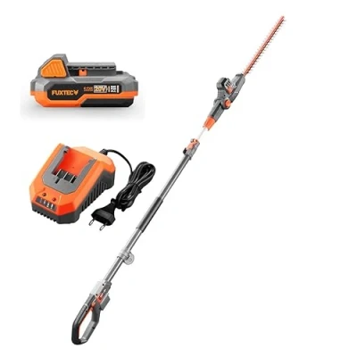 Imagen de FUXTEC FX E1HH20 Cortasetos telescópico sin Cable de 20 V con bateria 2Ah y Cargador de1A