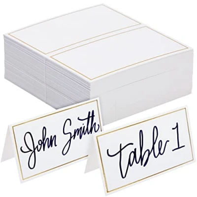 Imagen de Paquete de 100 tarjetas boda para mesa, nombre mesa en blanco, lugar doradas cumpleaños, banquetes, eventos, asientos reservados