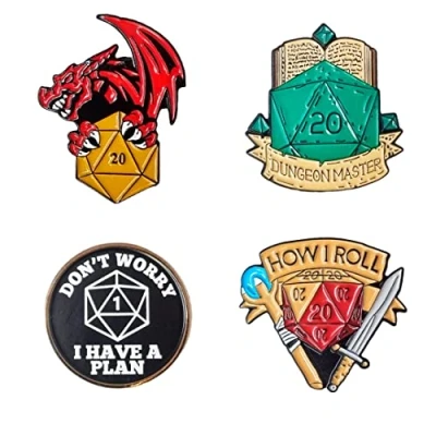 Imagen de Power Beast Dungeon 4X Pin Dungeons and Dragons, Pines Dragones y Mazmorras, D&amp;D 5e, DND, Master, Dados de rol, poliedricos.